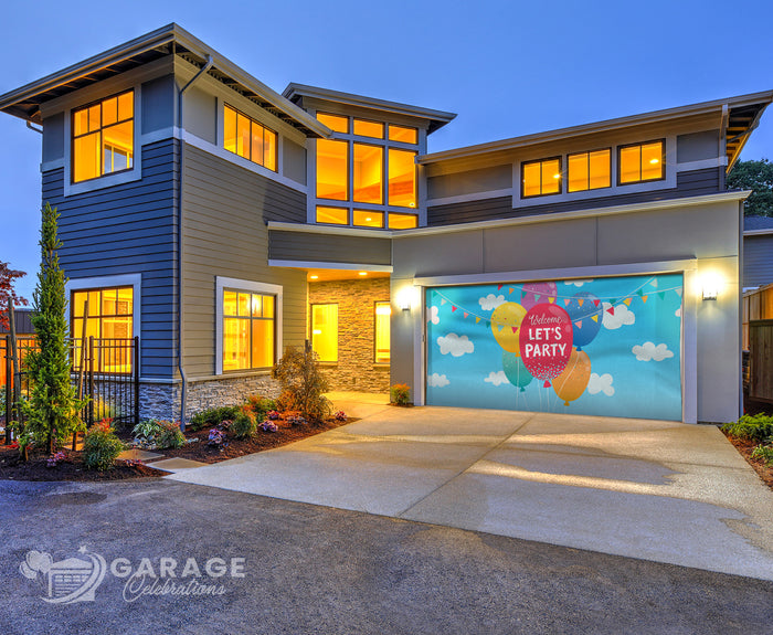 Let's Party | 2-Car Garage Door Cover