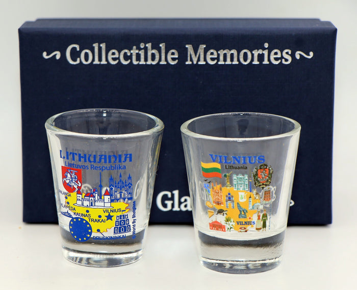Lithuania Souvenir Boxed Shot Glass Set (Set of 2)
