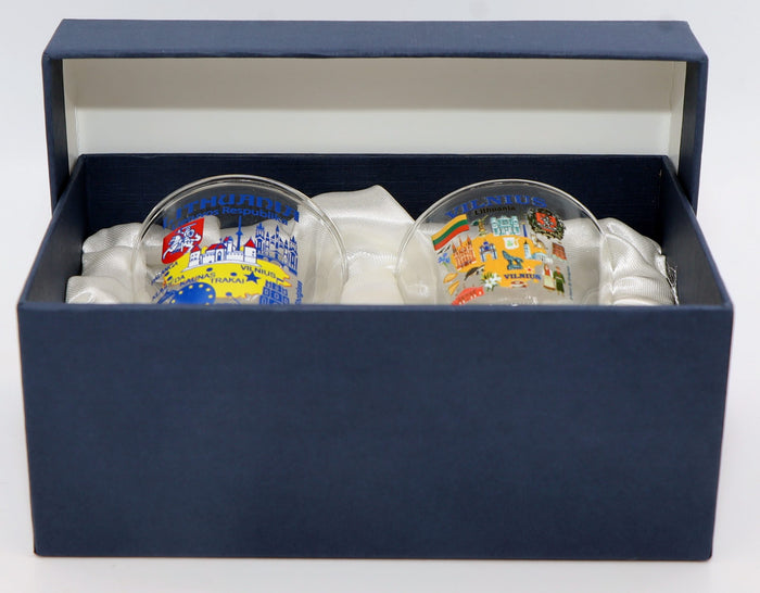 Lithuania Souvenir Boxed Shot Glass Set (Set of 2)