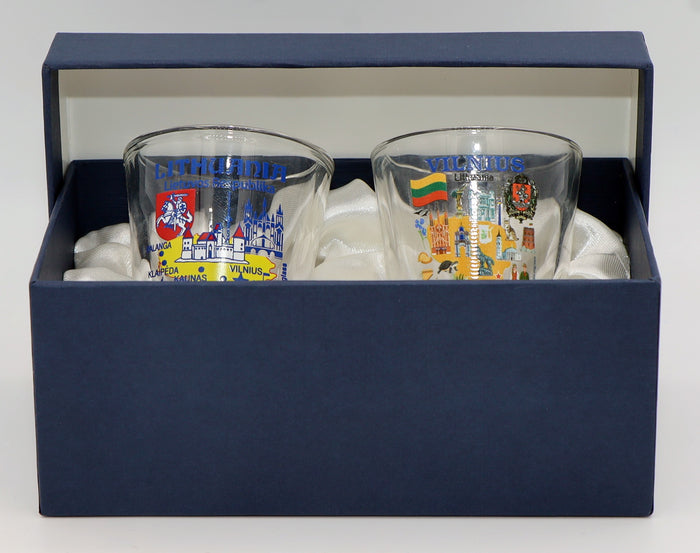 Lithuania Souvenir Boxed Shot Glass Set (Set of 2)