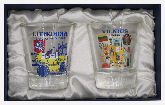 Lithuania Souvenir Boxed Shot Glass Set (Set of 2)