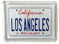 Los Angeles California License Plate Acrylic Small Fridge Collector's Souvenir Magnet 2.35" X 1.75"