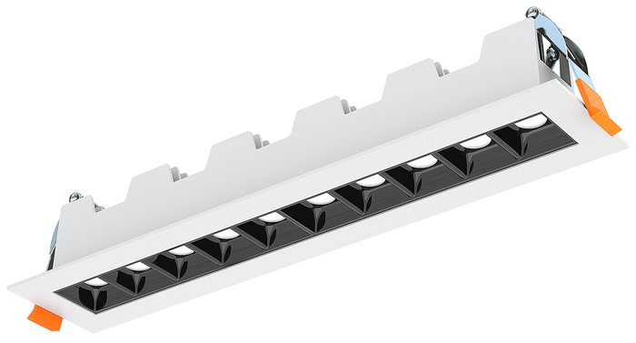 Product Display Visual of the SKU: JXL-TXH10-T18W-5CCT-BK-45° for Marketing of theLotus 5 LED Rotatable Linear Recessed Downlight 16W | JXL-TXH05-G16W