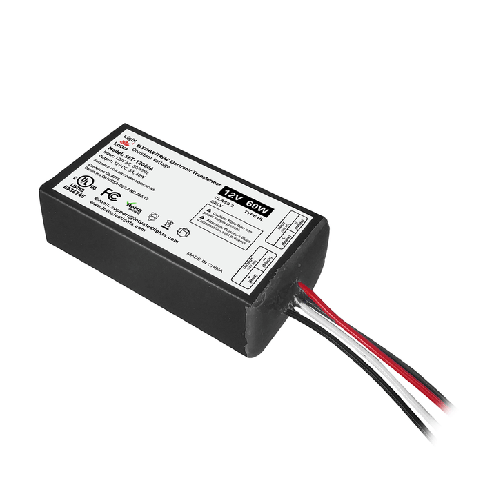 Product Display Visual of the SKU: SET-12060A for Marketing of theLotus 12V DC 60W Dimmable Mini Electronic Transformer | SET-12060A