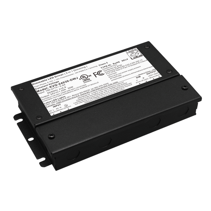 Lotus 24V 30W 5-in-1 Dimmable Driver 120-277V Wet | KVG-24030-DWJ