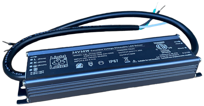 Lotus 24V Class 2 Power Supply 30W Dimmable | LBL-DC24V30W