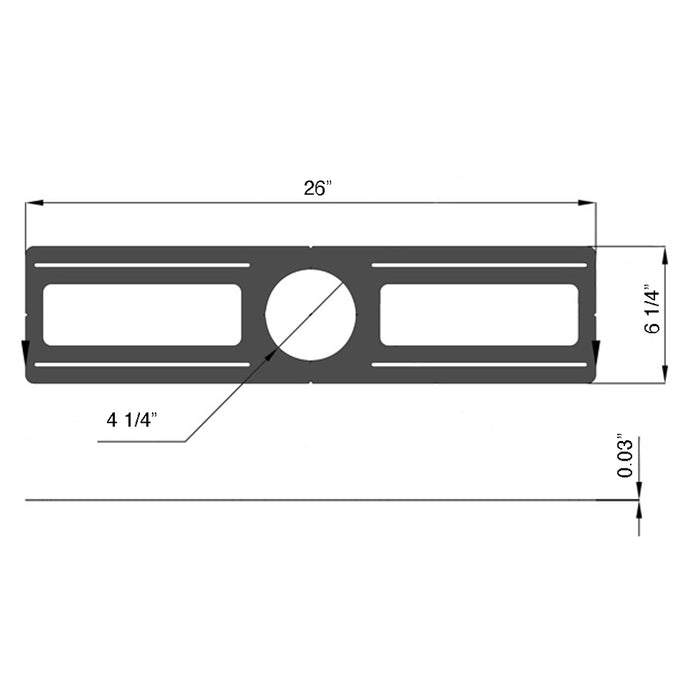 Product Display Visual of the SKU: RIP414 for Marketing of theLotus 4 1/4" Hole 26" Flat Plate - Made in Canada | RIP414