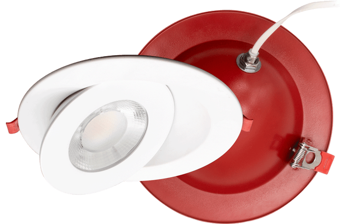 Product Display Visual of the SKU: FR-LED-6-S15W-5CCT-FG-WH for Marketing of theLotus 6" Fire Rated Floating Gimbal 15W 5CCT 1200 lm White CRI90+ | FR-LED-6-S15W-5CCT-FG