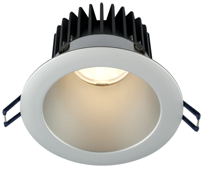 Lotus LD4R-HO 18W high-output 4-inch deep regressed LED downlight with silver reflector and silver trim