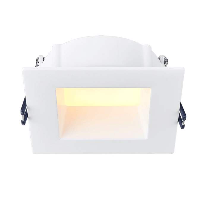 Product Display Visual of the SKU: LE4SR-5CCT-WH for Marketing of theLotus LED 4" Square Deep Regressed Eco LED - 11W 5CCT Selectable 980lm IC Rated Wet Location | LE4SR