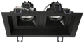 Product Display Visual of the SKU: LLL-M2-BK for Marketing of theLotus Multi 2 Head Fixture for LSG3-HO-TT | LLL-M2