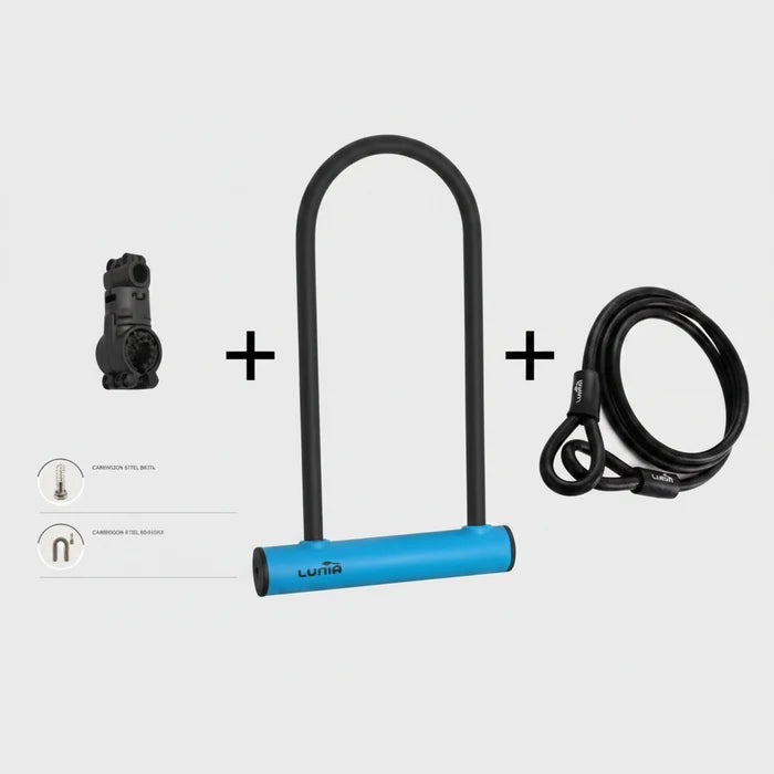 LUMA U lock Set with Cable Loop & Mounting Bracket 180 x 320mm