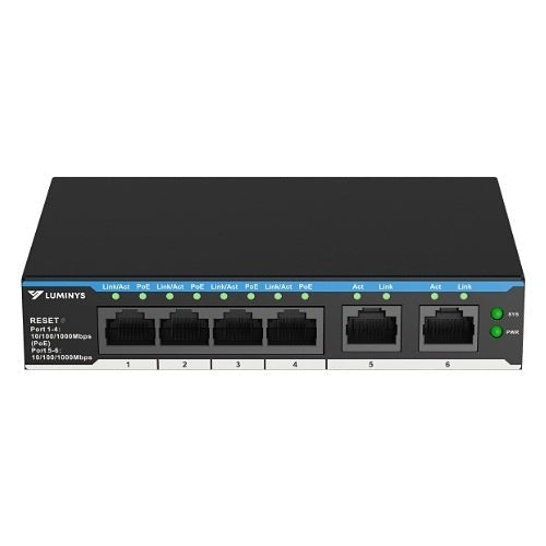 Luminys SML-6GPA 4-Port PoE Cloud Managed Gigabit Switch (PoE+) for Canadian security dealers at SimplyControlled.ca