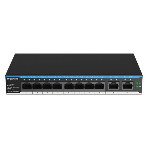 Luminys SML-10GPA 8-Port PoE Cloud Managed Gigabit Switch (PoE++) for Canadian security dealers at SimplyControlled.ca