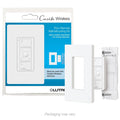 Lutron 3-button raise/lower w/wallplate and wallbox adapter | PJ2-WALL-WH-L01C