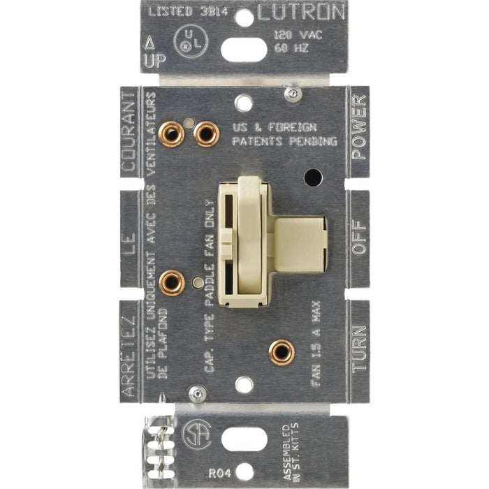 Ariadni Fan Control, 3-way/single-pole, quiet 3-speed, 120V/1.5A in ivory, for Canada