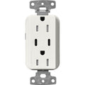 Lutron Claro SCR-15-CCTR-RW Dual USB-C (1 PD) duplex receptacle, satin finish, Architectural White