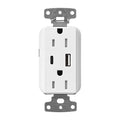Lutron Claro 15A Tamper-Resistant Wall Outlet with Ultra-Fast 55W USB-C PD & USB-A - Gloss Finish | CAR-15-ACTR