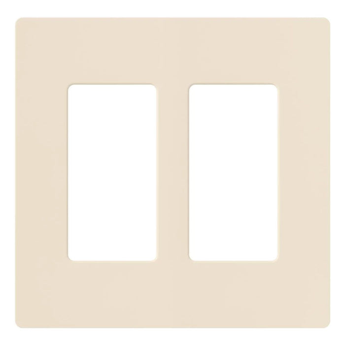 Claro Wallplate, Gloss Finish, Two-gang in light almond