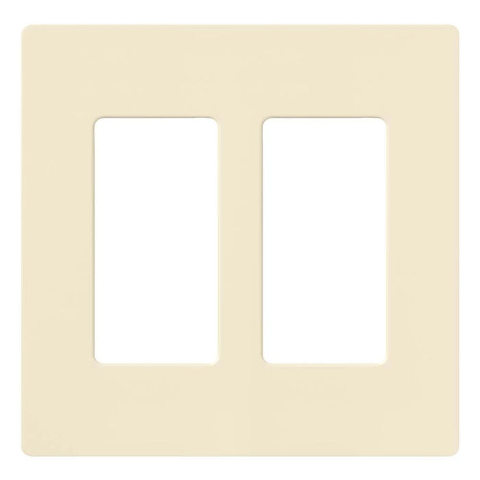 Claro Wallplate, Gloss Finish, Two-gang in almond