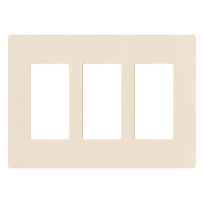 Claro Wallplate, Gloss Finish, Three-gang in light almond