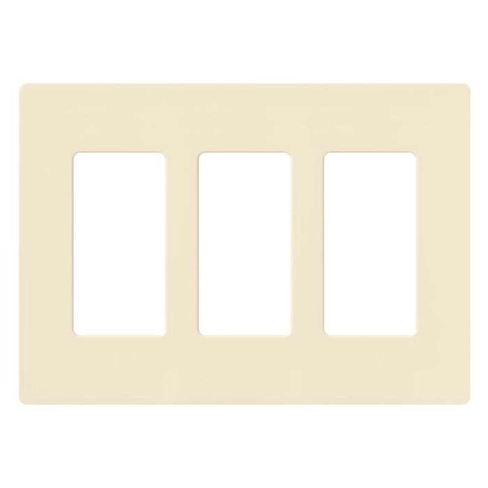 Claro Wallplate, Gloss Finish, Three-gang in almond