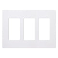 Lutron Claro 3-Gang Wallplate (White) - 24-Pack Contractor Box | CW-3-WH-24