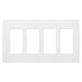 Lutron Claro 4-Gang Wallplate (White) - 12-Pack Contractor Box | CW-4-WH