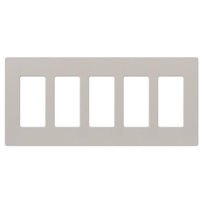 Claro Wallplate, Satin Finish, Five-gang in truffle