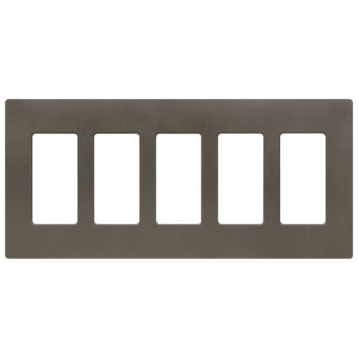 Lutron Claro 5 Gang Wall Plate for Decorator-Style Dimmers, Switches, and Outlets, Satin Finish, SC-5-SW, Snow White