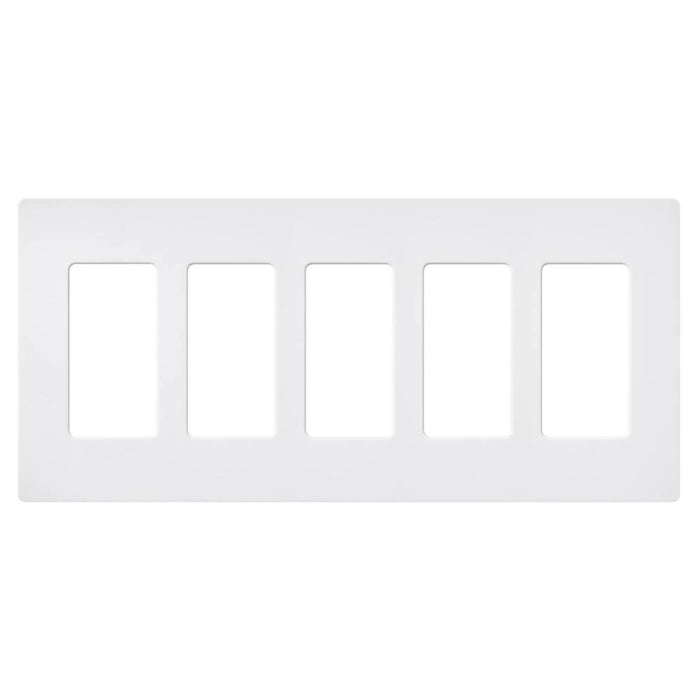 Claro Wallplate, Satin Finish, Five-gang in signal red