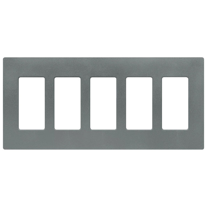 Claro Wallplate, Satin Finish, Five-gang in sand