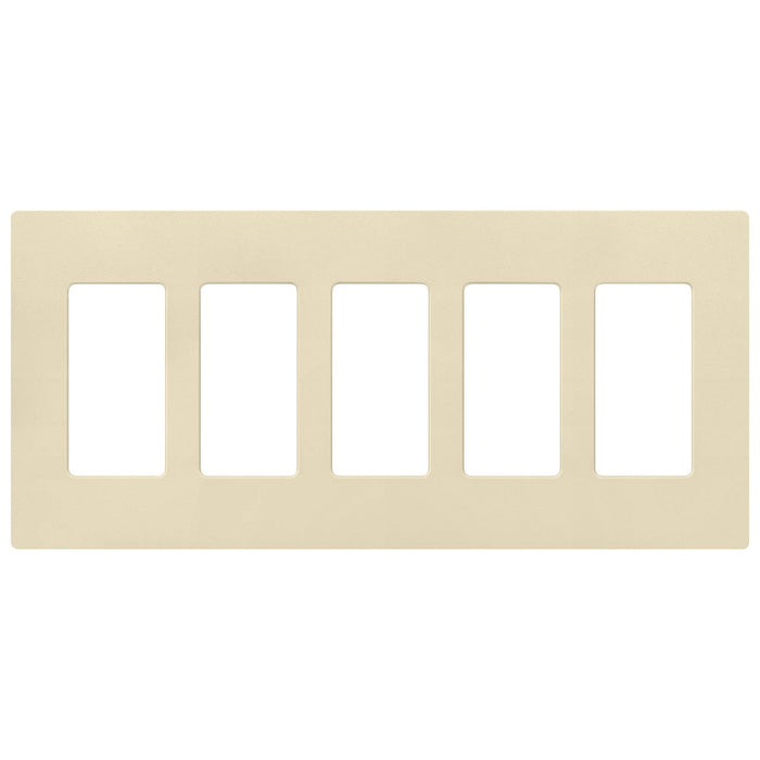 Claro Wallplate, Satin Finish, Five-gang in sage