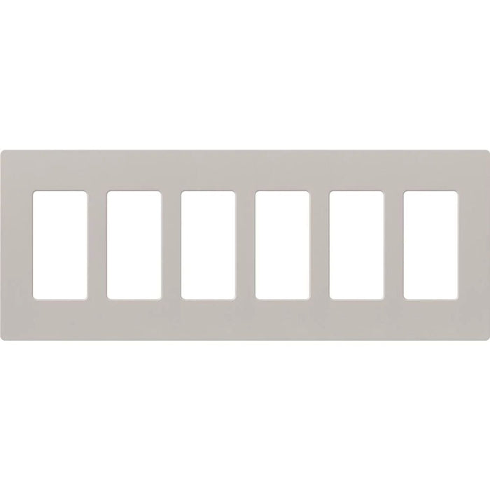 Claro Wallplate, Satin Finish, Six-gang in taupe
