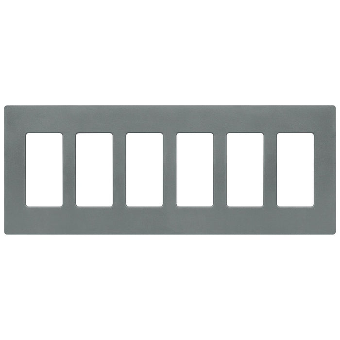 Claro Wallplate, Satin Finish, Six-gang in slate