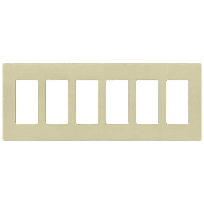Claro Wallplate, Satin Finish, Six-gang in sage