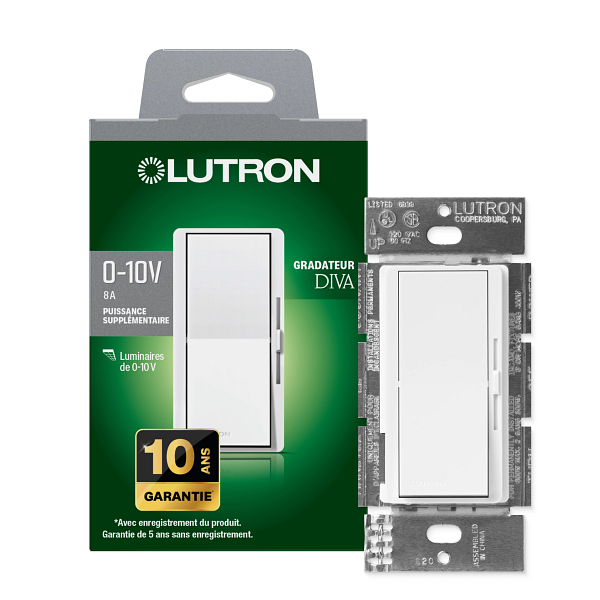 Lutron Diva 0-10V dimmer | DVSTV-R-WH-C | White