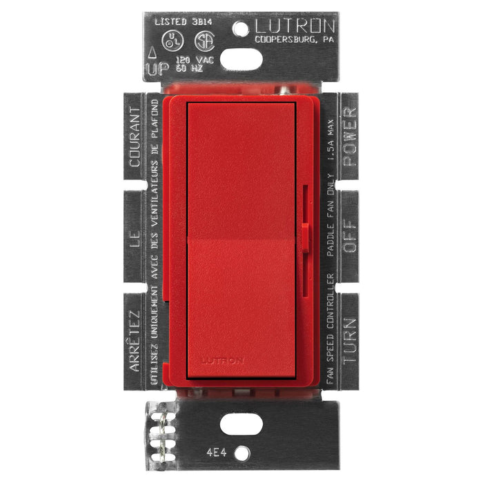 Lutron Diva 3-Speed 1.5A Fan Control, Single-Pole/3-Way, Signal Red