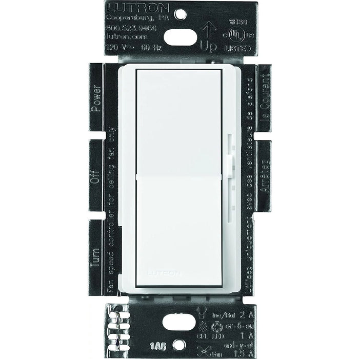 Lutron Diva 3-Speed Fan & Light Control - Wallplate Included | DVFSQ-LFH-XX-C