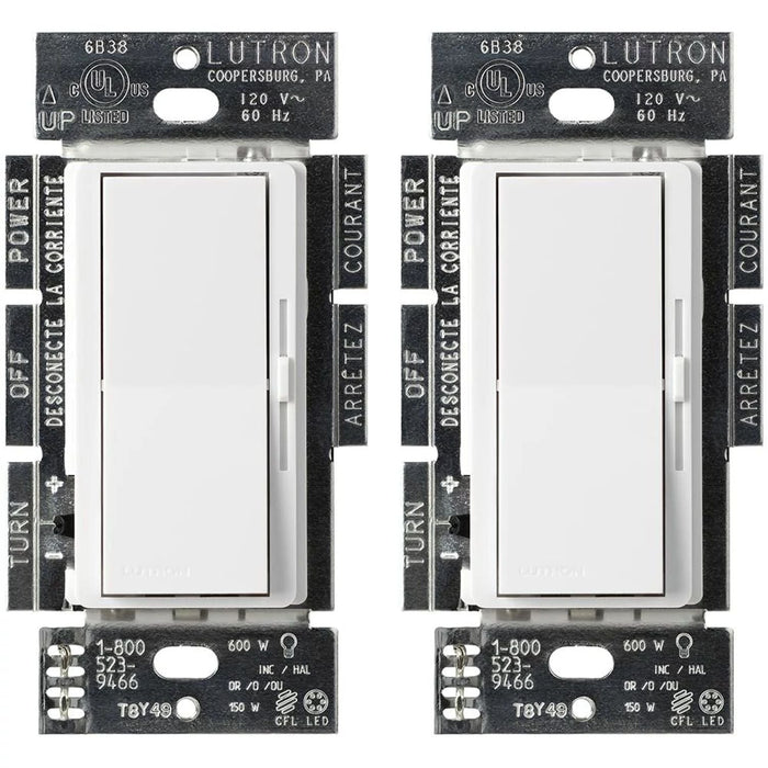 Lutron Diva LED+ Dimmer Switch - 2-Pack Value Bundle (White) | DVCL-153P-WH-2-C