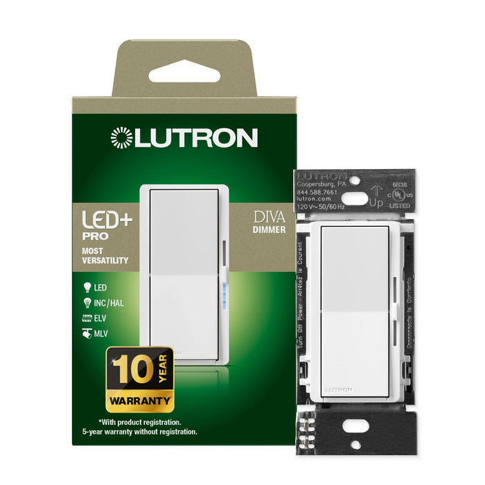 Lutron Diva LED+ Pro Phase-Selectable Dimmer | DV-PS