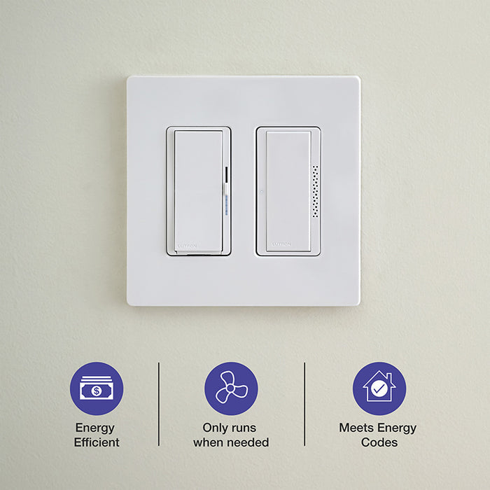 Lutron Humidity Sensor Switch with XactSense, 3A Fan/Light | MS-HS3-WH-C