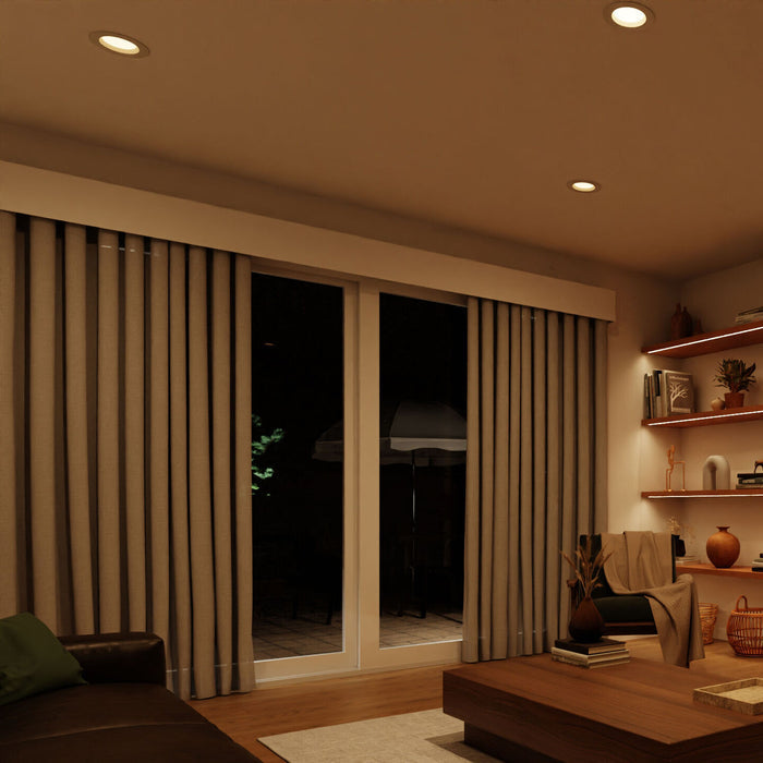 Lutron Lumaris 4 in canless tunable white downlight room application, SKU RRL-CD4BL-TW