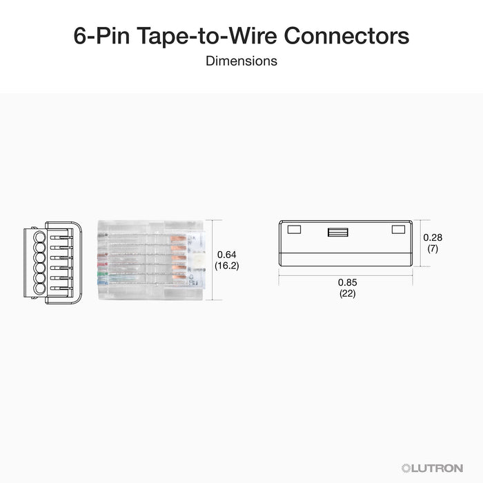 Lutron Lumaris RGB + tunable white tape light connection overview, SKU LU-CK1-6W