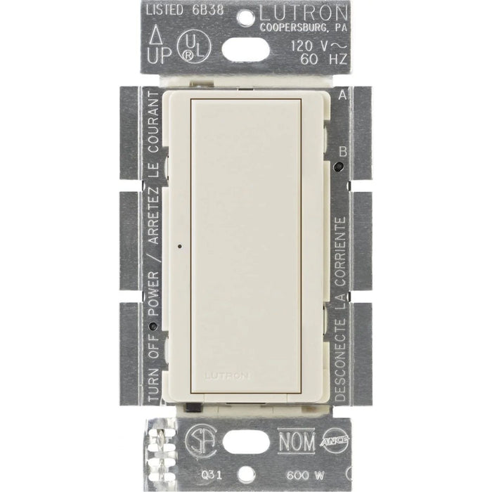 Maestro Switch - Gloss Finish, Incandescent/Halogen, Magnetic Low-Voltage, Electronic Low-Voltage, Fluorescent, Multi-location/single-pole, 120V/8A in light almond