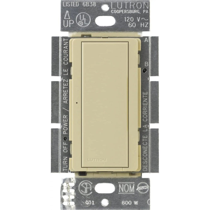 Maestro Switch - Gloss Finish, Incandescent/Halogen, Magnetic Low-Voltage, Electronic Low-Voltage, Fluorescent, Multi-location/single-pole, 120V/8A in ivory