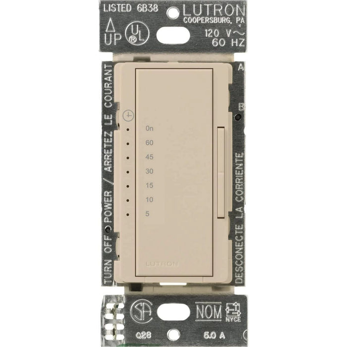 Maestro Countdown Timer, Multi-location/single-pole, neutral required, 120V/600W/VA (5A) in taupe
