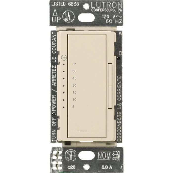 Maestro Countdown Timer, Multi-location/single-pole, neutral required, 120V/600W/VA (5A) in light almond