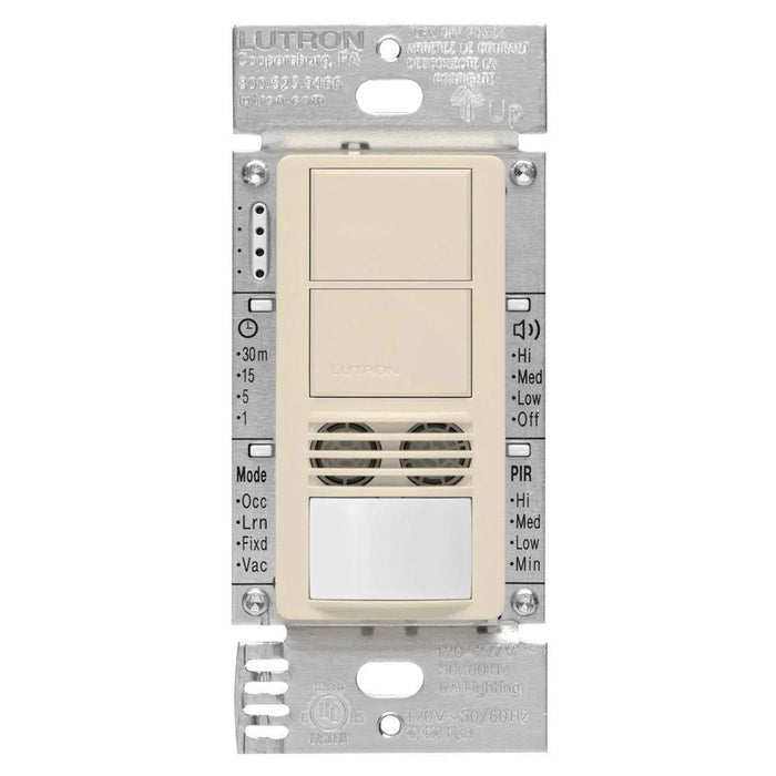 Lutron Maestro Dual-Circuit Dual-Tech Motion Sensor switch, 6A, Single-Pole, Light Almond