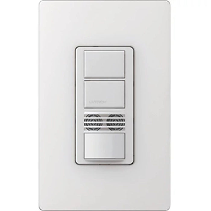 Lutron Maestro Dual Circuit Dual-Tech Motion Sensor Switch, 6A, 120-277V, Single Pole and 3-Way, Neutral Required, MS-B202-SW, Snow White